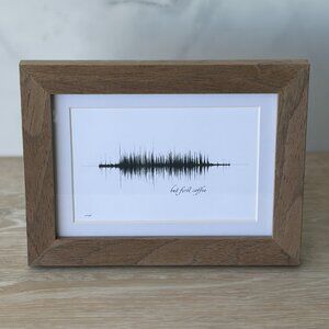 NEW But First Coffee Soundwave Framed Wall Art 5x7in Black White Kitchen Rustic